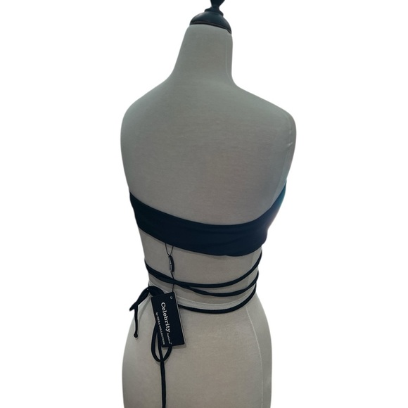 Celebrity Collection by Hera Black Strappy Swim Bandeau Top - Picture 5 of 6